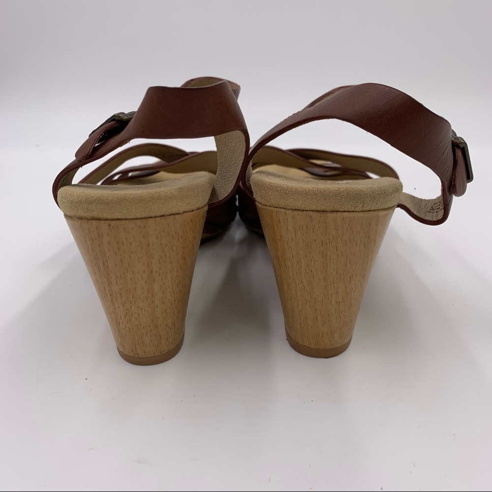 Dansko Brown Leather Wedge Sandals - Picture 5 of 12